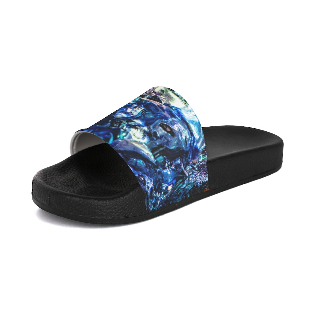Women's Slide Sandals with Blue colorful design (shipping to Europe, US & Canada, est. shipping time to Europe 10-15 days, to US  & Canada 15-30 days)
