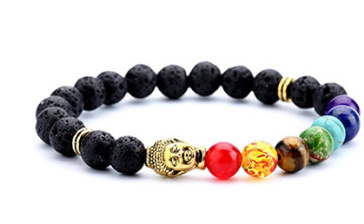 Jewelry Accessories 8mm Seven Chakra Yoga Volcanic Rock Buddha Head Bracelet