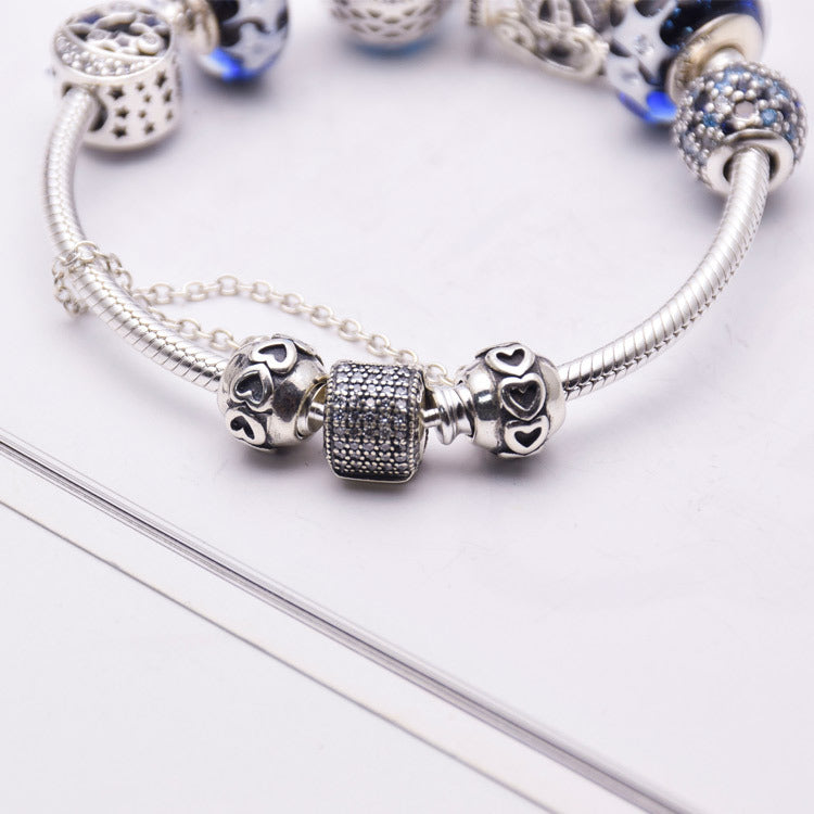 Fashion Blue Glass Bead Bracelet