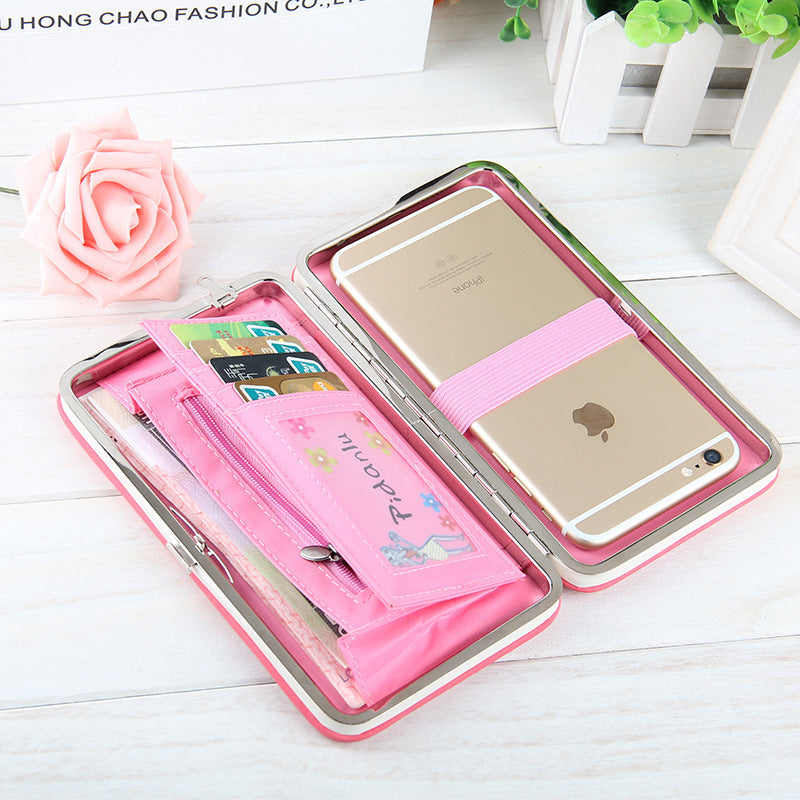 Factory spot low price wholesale new version of women's wallet in the long money bag butterfly knot lunch box woman bag tide