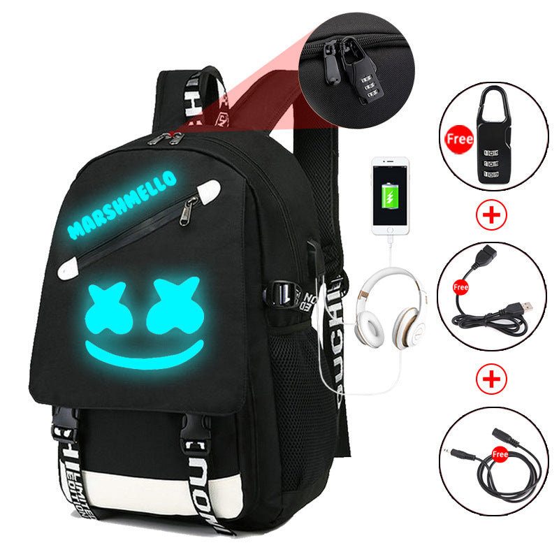 Fortnite Game Fortress Night Lens Backpack Student Bag Casual Bag USB Bag (shipping to US, Canada & Europe)