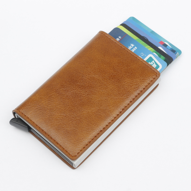 PU Automatic Card Card Holder RFID Multi-function Card Holder