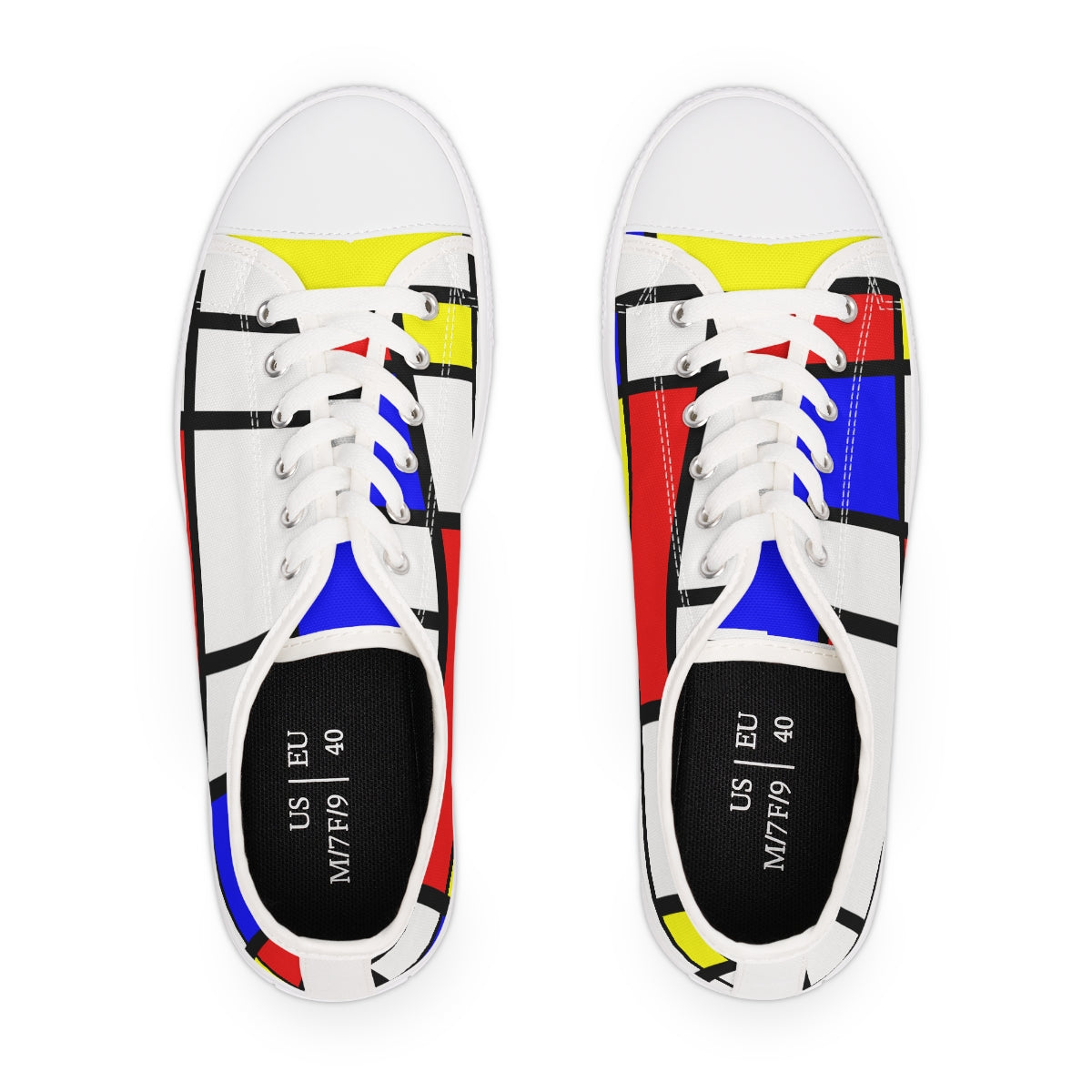 Women's Low Top Sneakers - Mondrian design (shipping US, Canada & EU ...