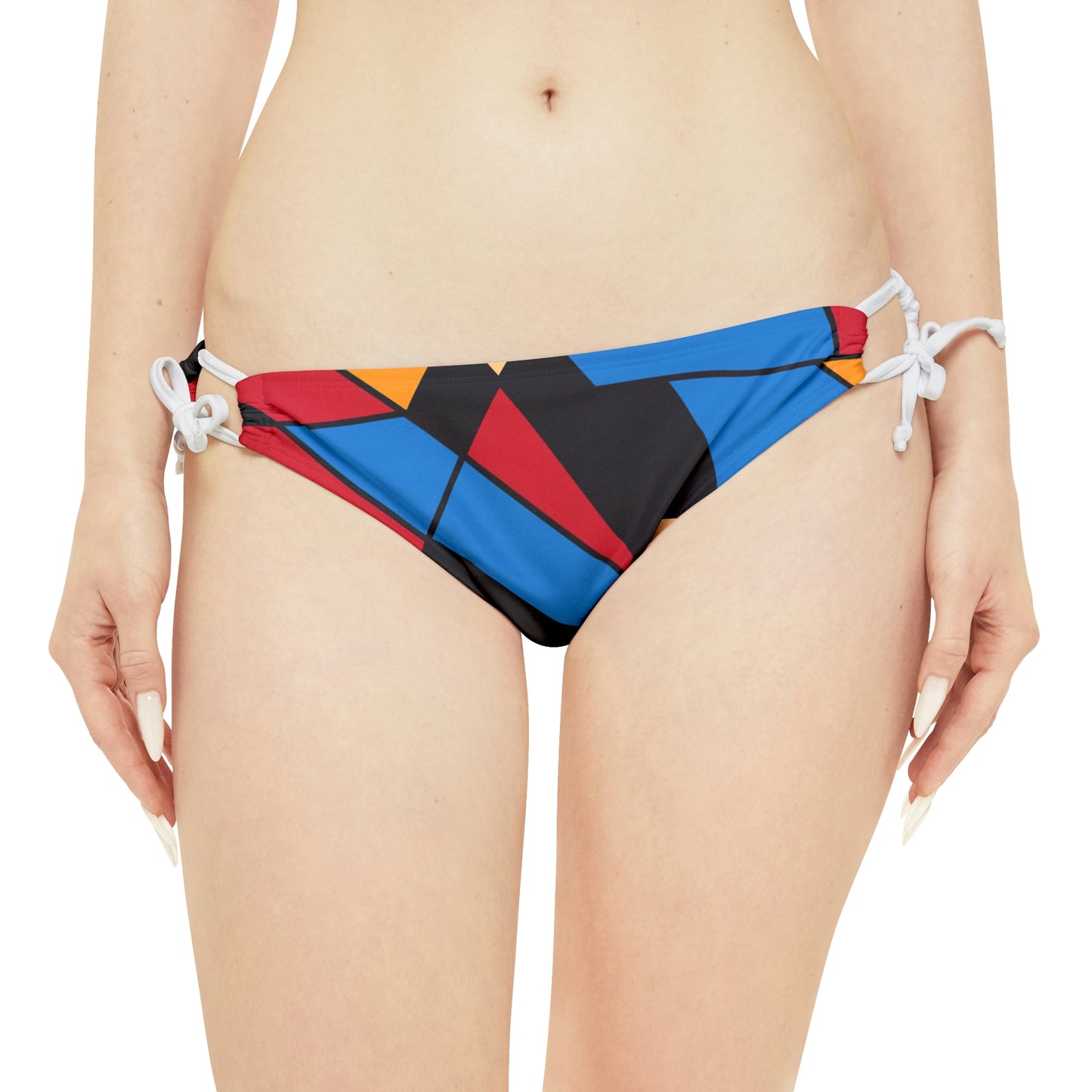 Strappy Bikini Set (AOP) with Mondrian design