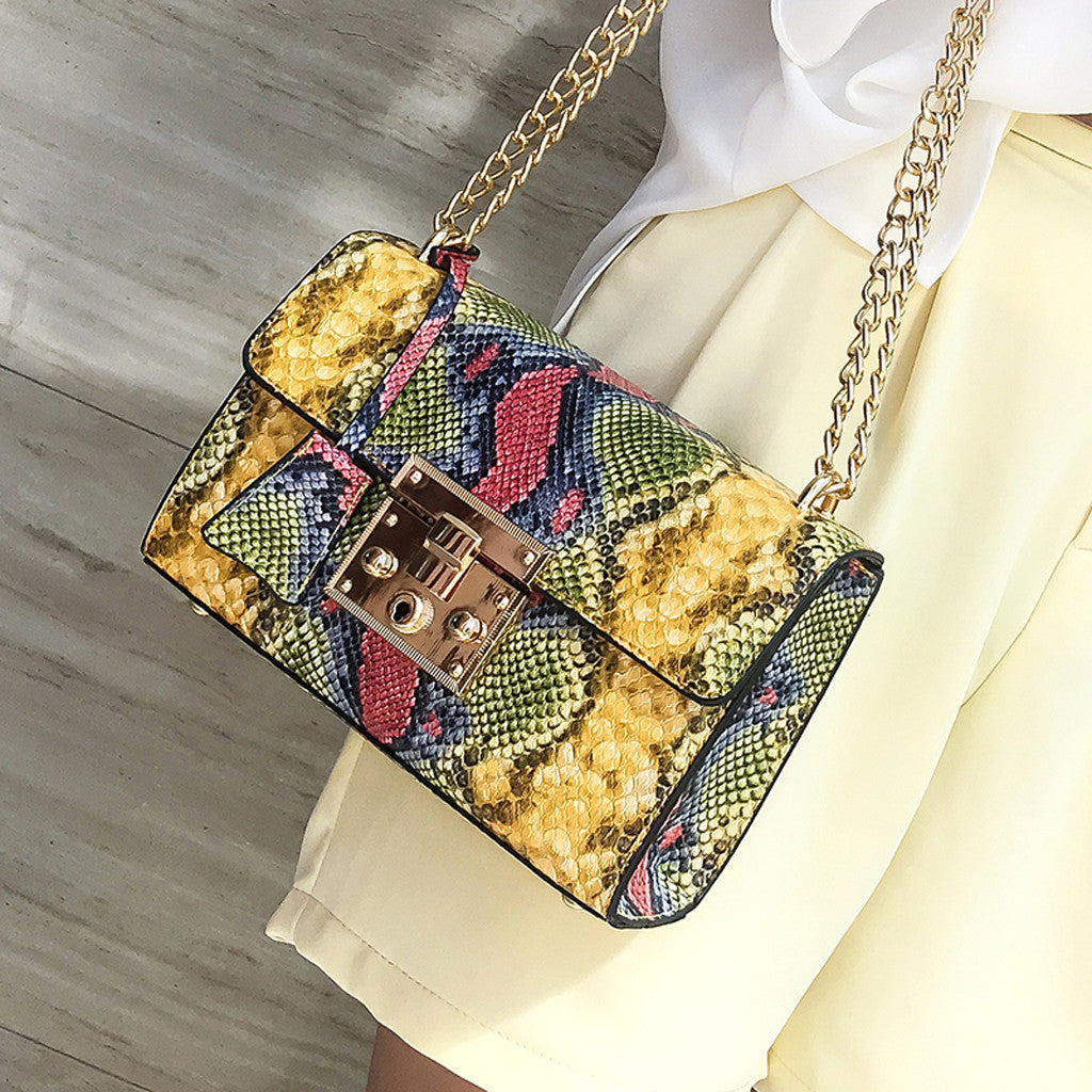 Serpentine Small Square Bag Korean Fashion Chain Bag