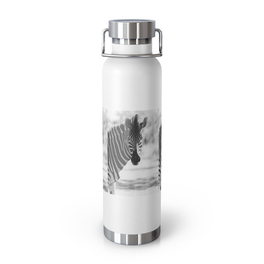 Copper Vacuum Insulated Bottle, 22oz with Zebra print photo by Pierre Lemos (shipped to USA & Canada)