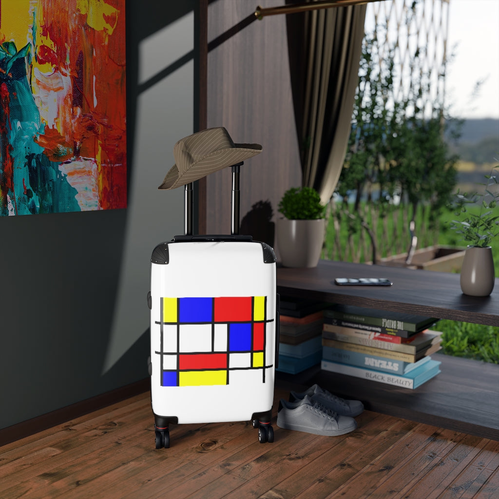 Suitcases with Mondrian design (shipped to USA & Canada)