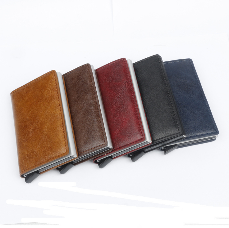 PU Automatic Card Card Holder RFID Multi-function Card Holder