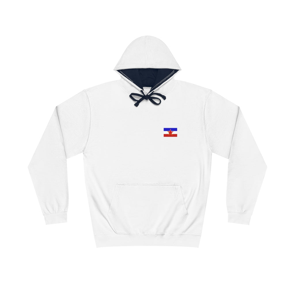 Unisex Varsity Hoodie with Yugoslavia flag design (shipping from Europe)