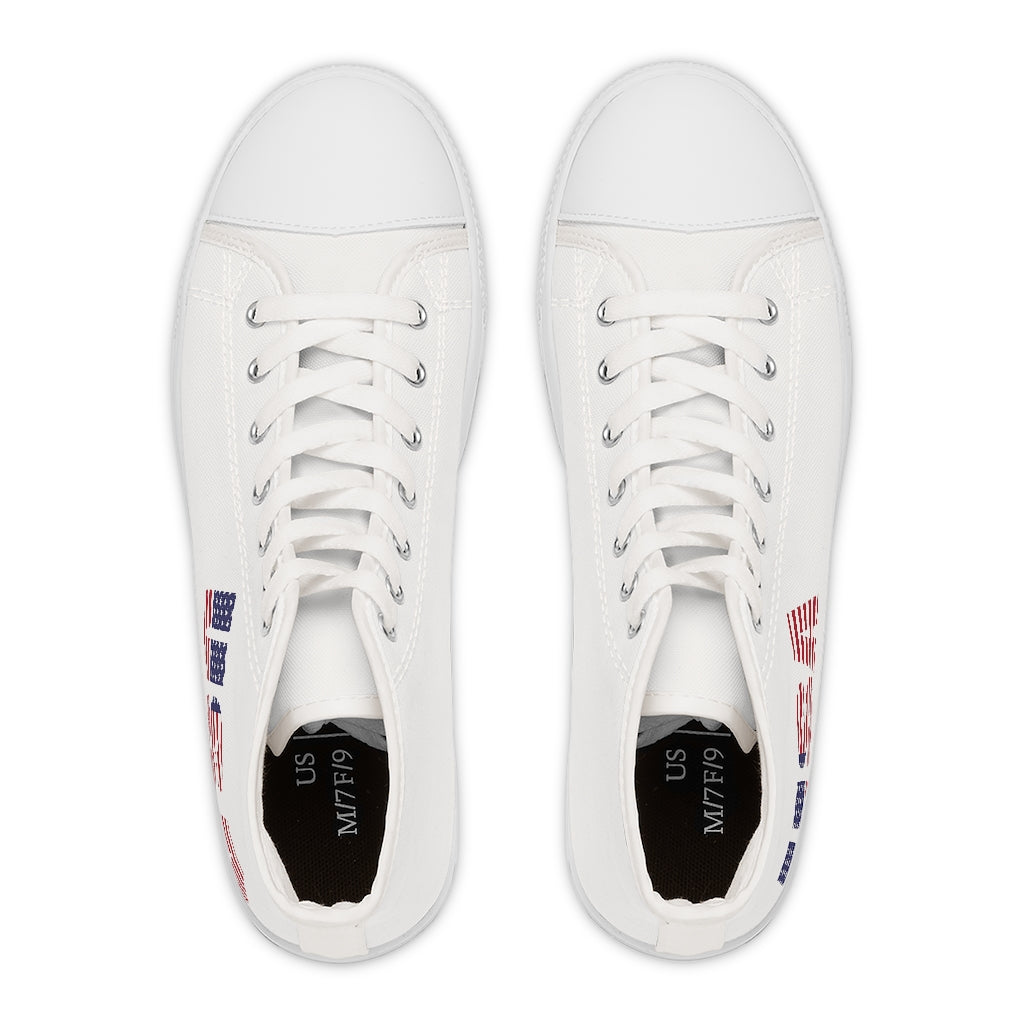 Women's High Top Sneakers with USA flag design (7-20 days shipping time, US, Canada, Europe)