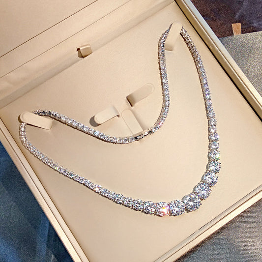 Silver Diamond Necklace For Women