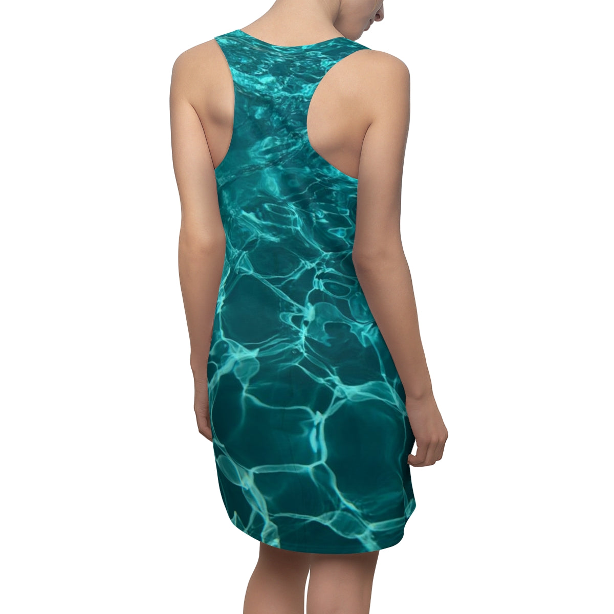 Women's Cut & Sew Racerback Dress with Turquoise color design