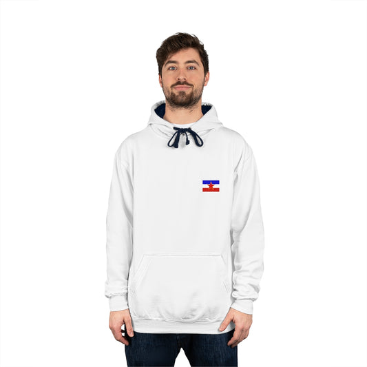 Unisex Varsity Hoodie with Yugoslavia flag design (shipping from Europe)