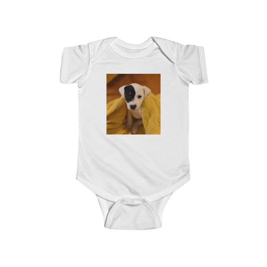 Infant Fine Jersey Bodysuit (Canada origin) with cute photo of Parson terrier baby dog (shipping to US, Canada & Europe)