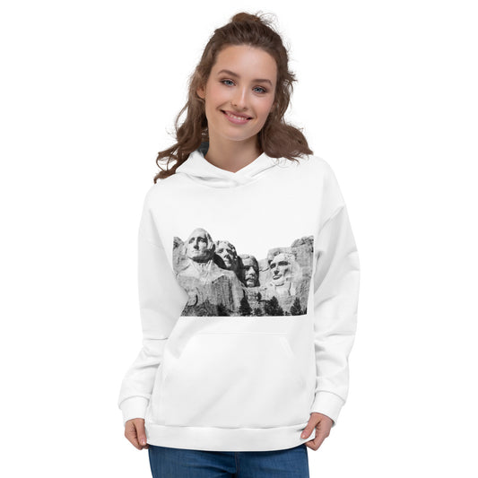 Unisex Hoodie with Mount Rushmore wonder of the world design (shipping to Europe)