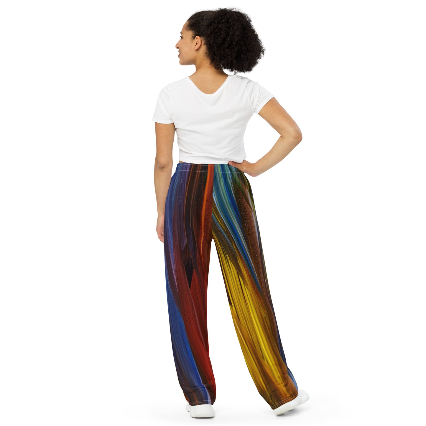 All-over print unisex wide-leg pants with hot colorful design (shipping to US, Canada & Europe)
