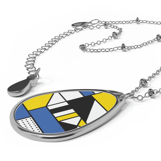 Personalized Jewerly Oval Necklace Piet Mondrian