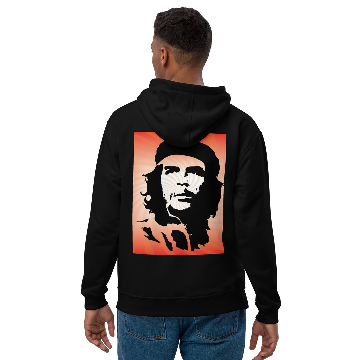 Premium eco hoodie with Che Guearra design (sourced Vecteezy.com)