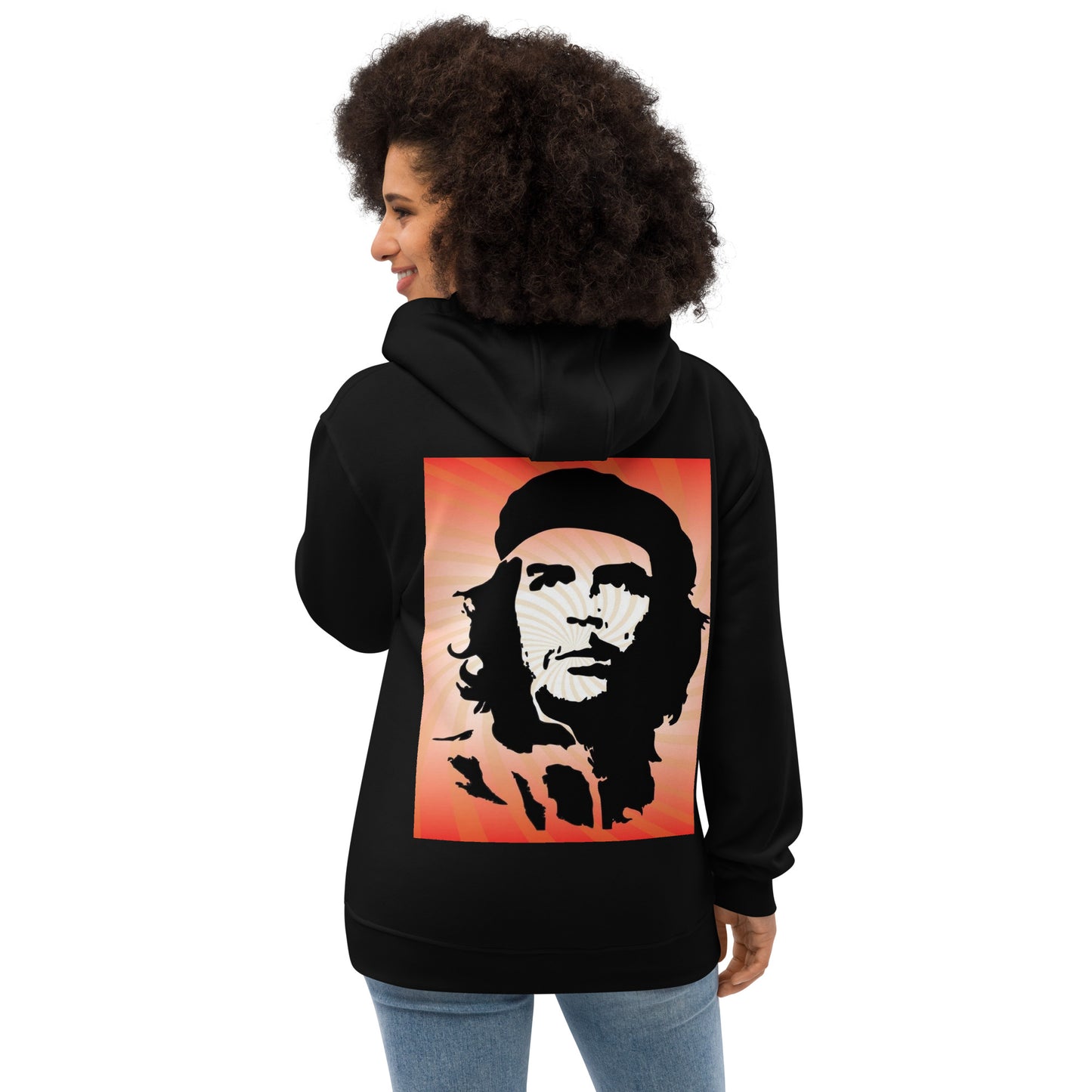 Premium eco hoodie with Che Guearra design (sourced Vecteezy.com)