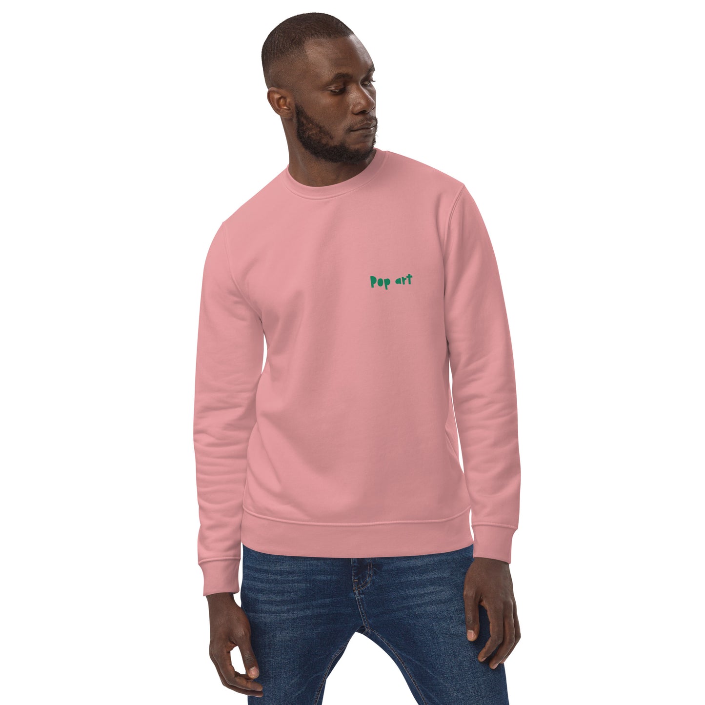 Unisex eco sweatshirt with pop art Wow design (Vecteezy.com)