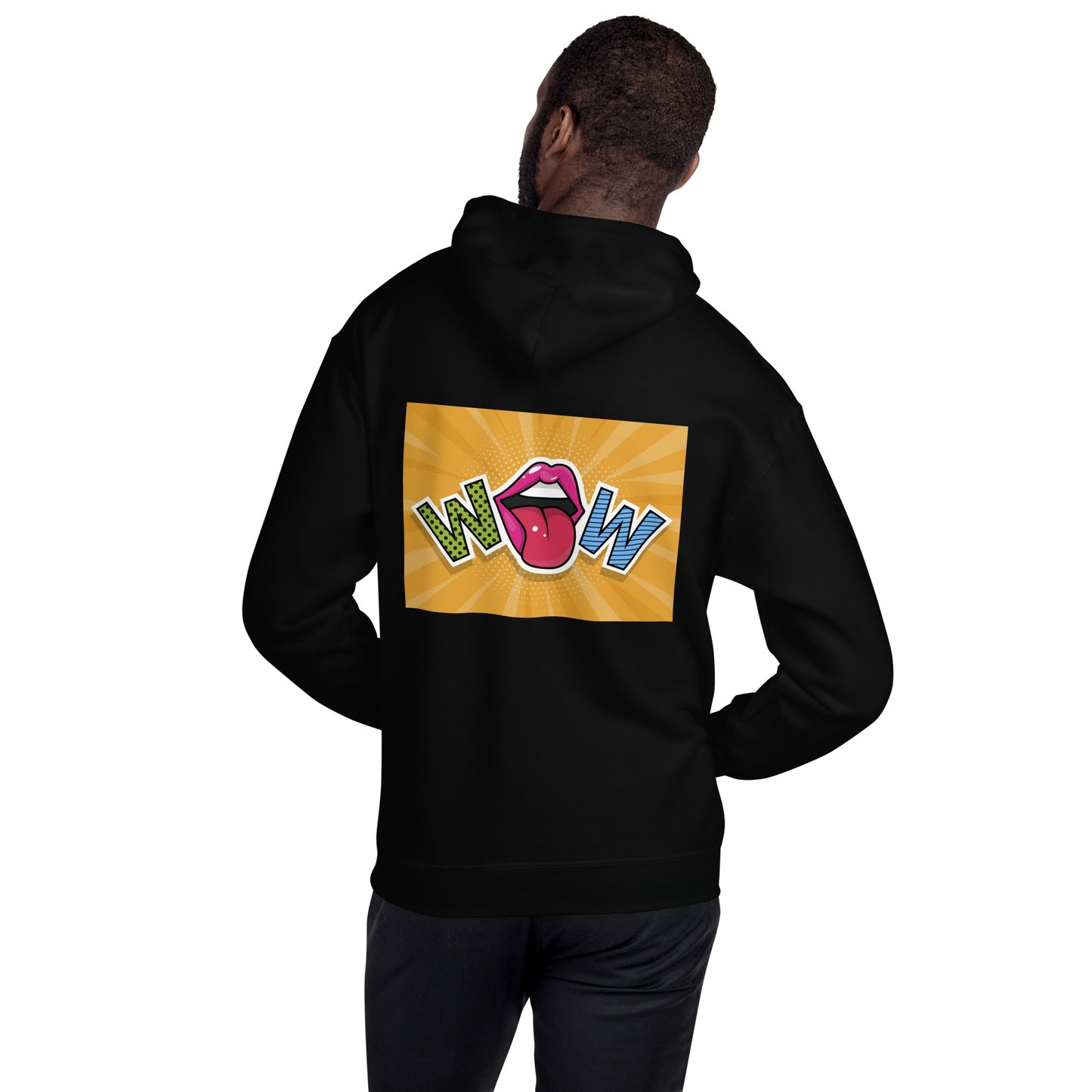 Unisex Hoodie with Wow design, by Vecteezy.com