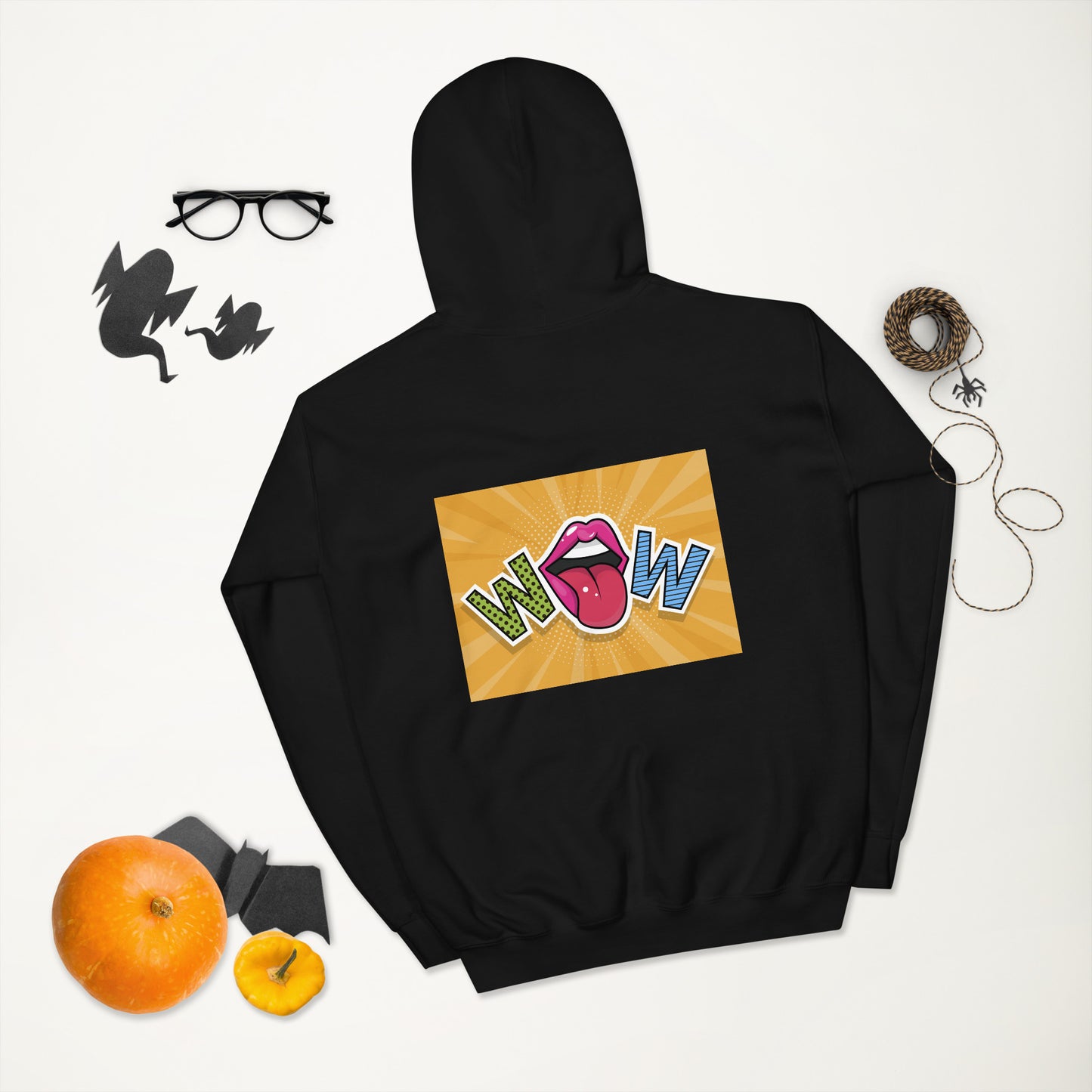 Unisex Hoodie with Wow design, by Vecteezy.com