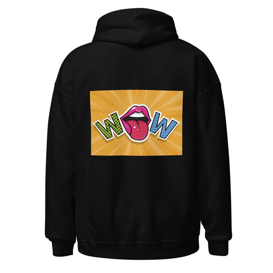 Unisex Hoodie with Wow design, by Vecteezy.com