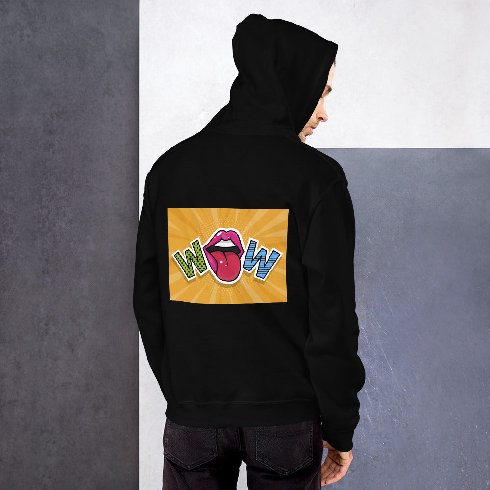 Unisex Hoodie with Wow design, by Vecteezy.com