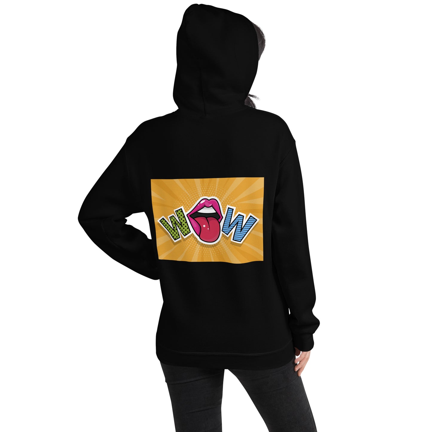 Unisex Hoodie with Wow design, by Vecteezy.com