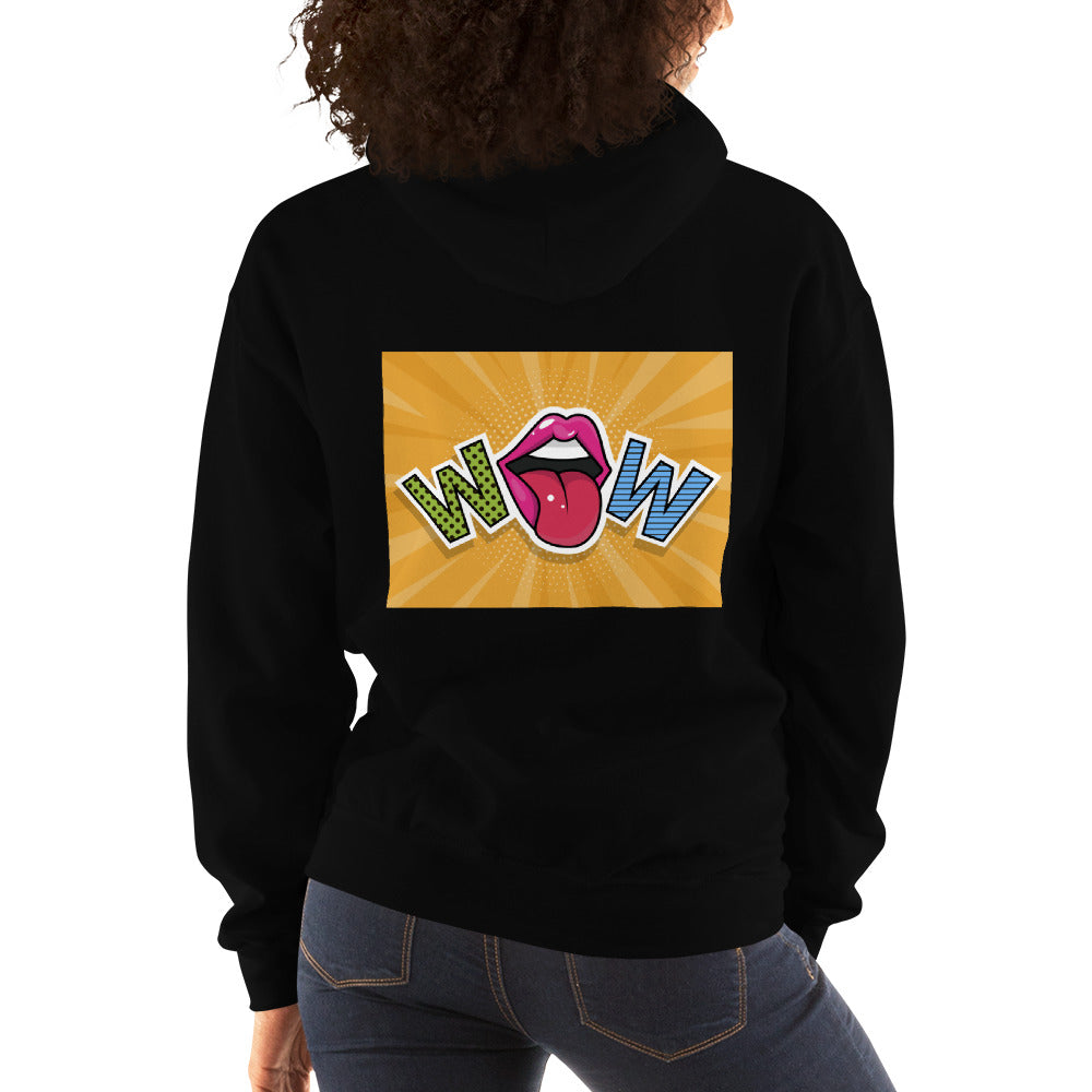 Unisex Hoodie with Wow design, by Vecteezy.com