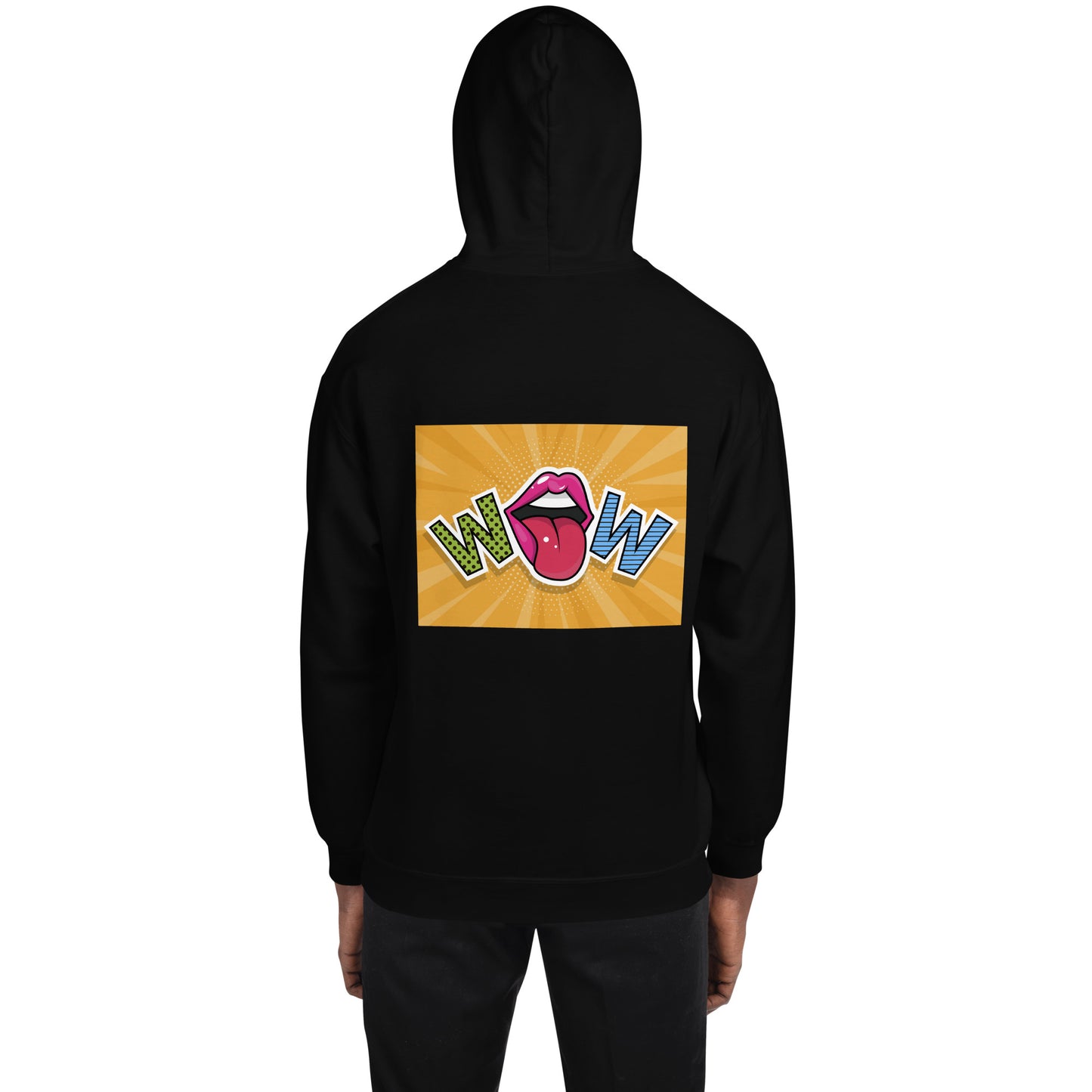 Unisex Hoodie with Wow design, by Vecteezy.com