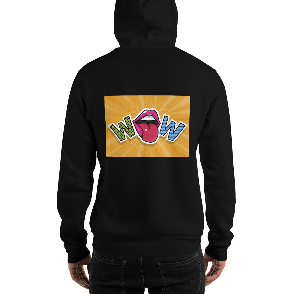 Unisex Hoodie with Wow design, by Vecteezy.com