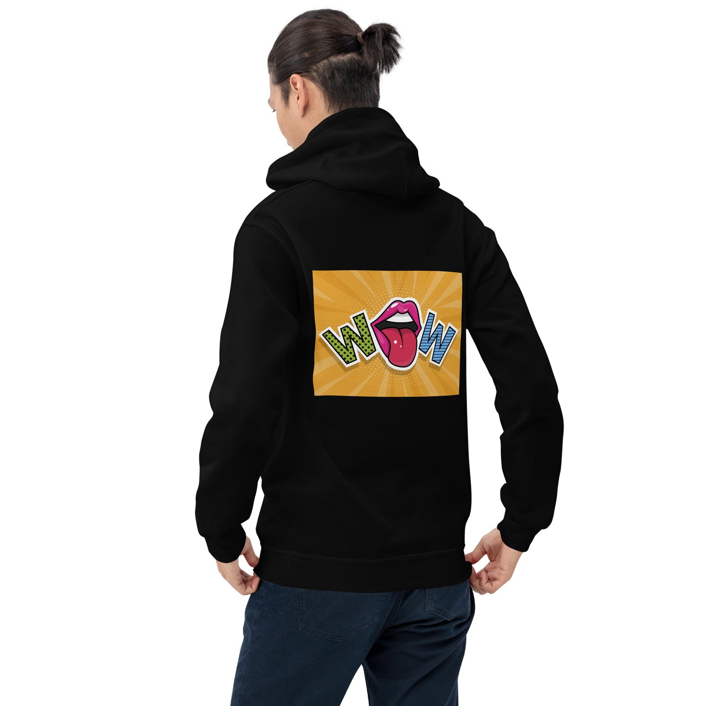 Unisex Hoodie with Wow design, by Vecteezy.com