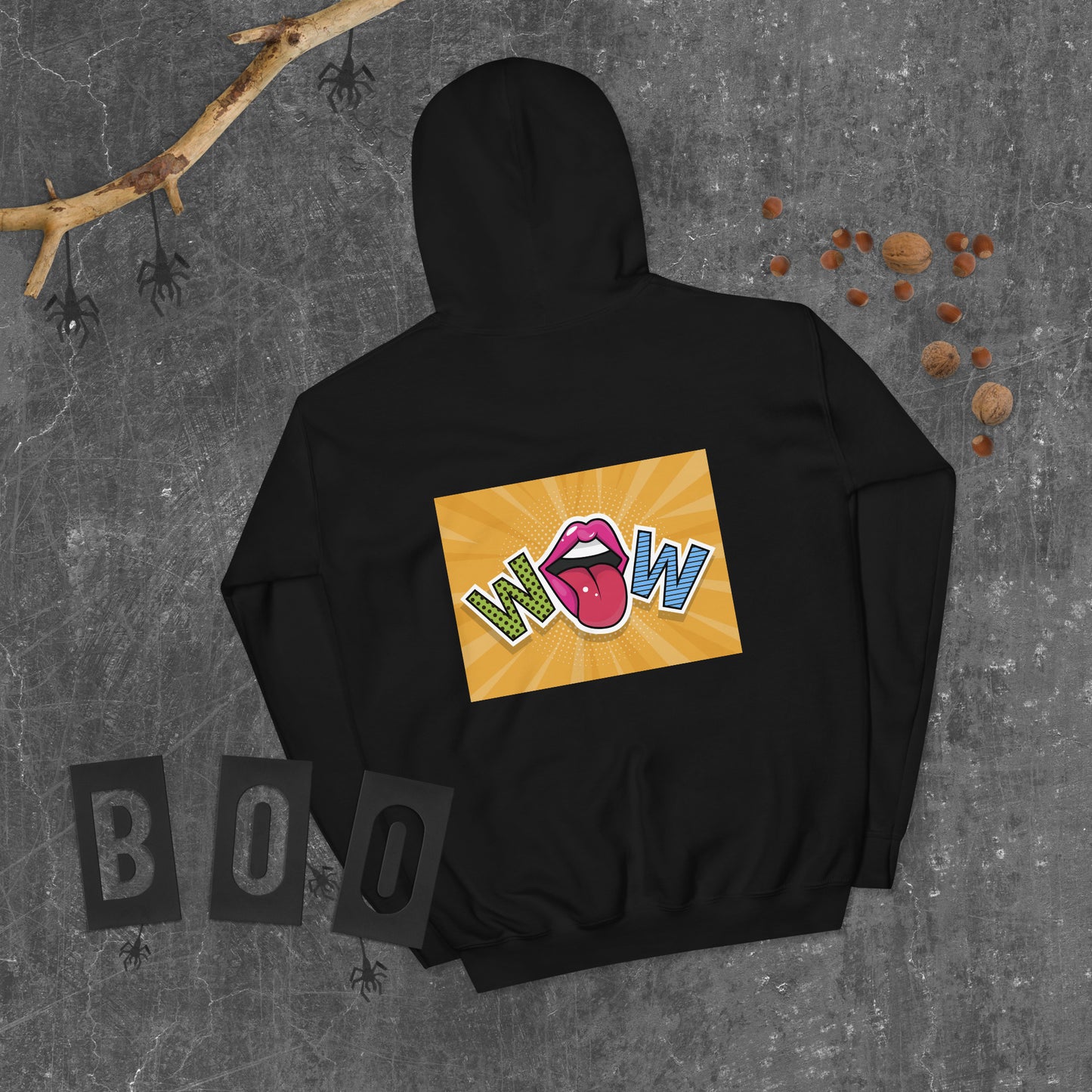 Unisex Hoodie with Wow design, by Vecteezy.com