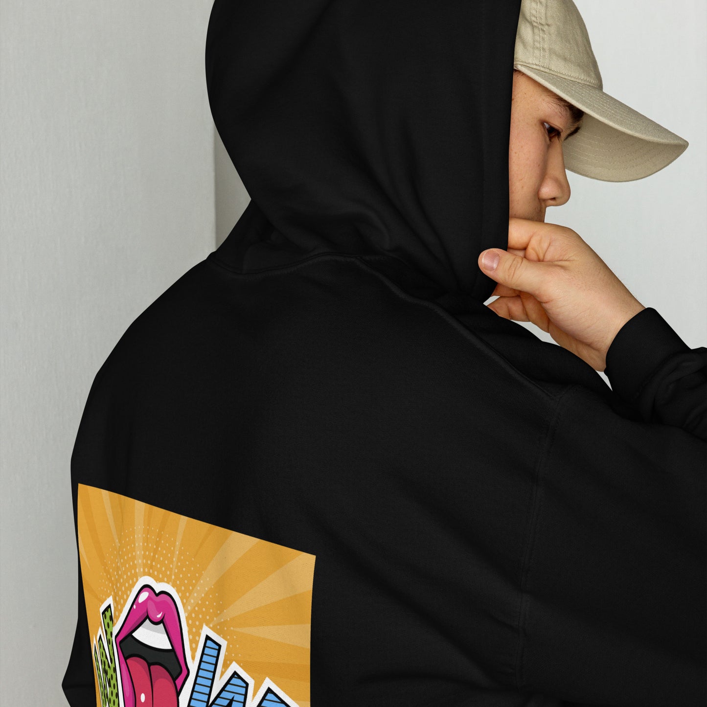 Unisex Hoodie with Wow design, by Vecteezy.com