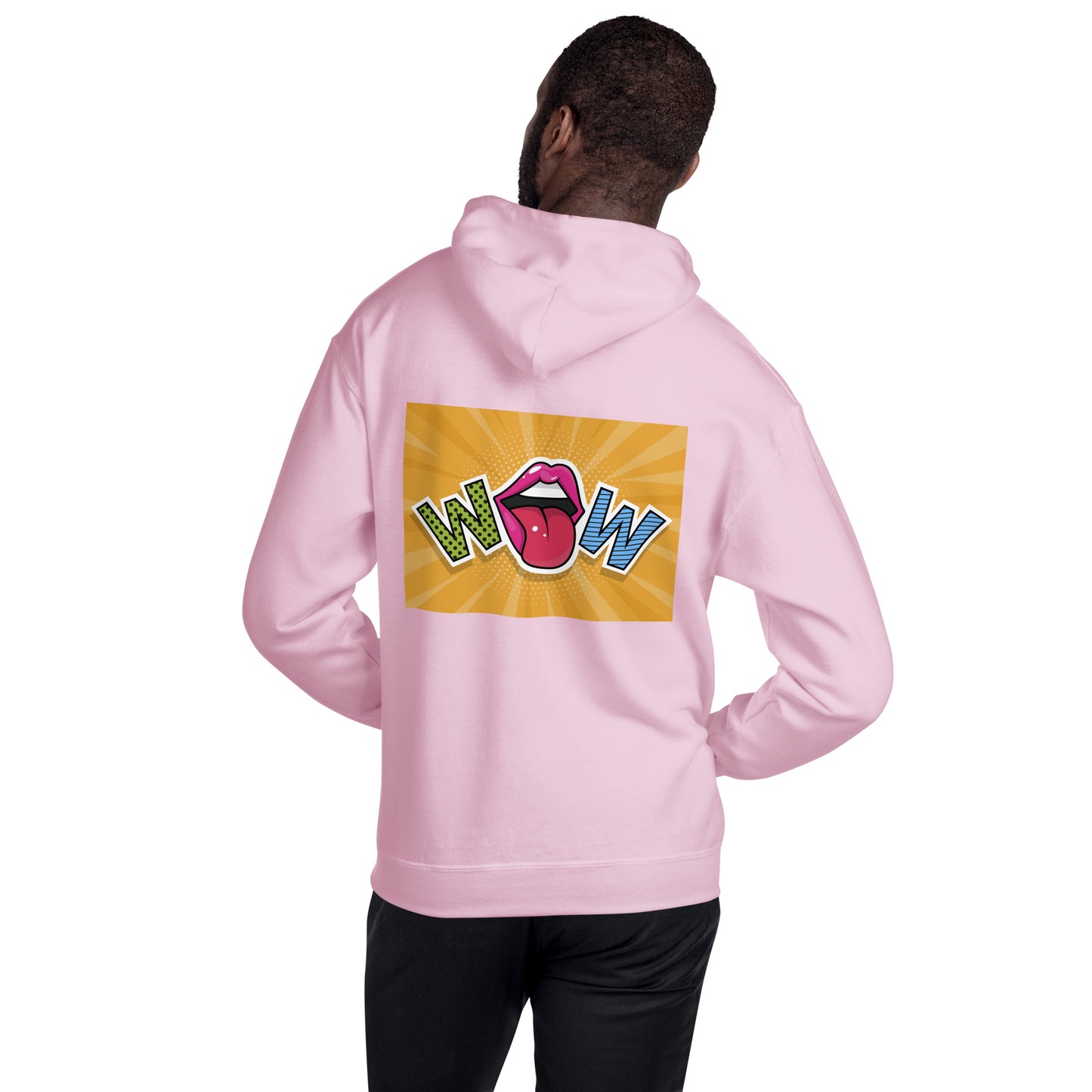 Unisex Hoodie with Wow design, by Vecteezy.com