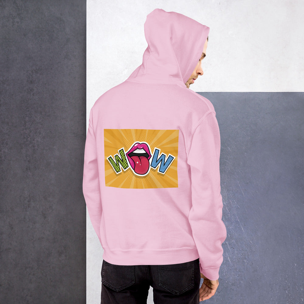 Unisex Hoodie with Wow design, by Vecteezy.com