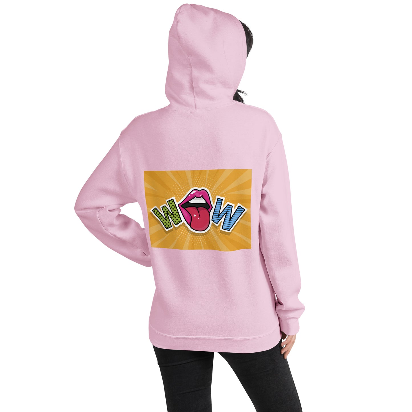 Unisex Hoodie with Wow design, by Vecteezy.com