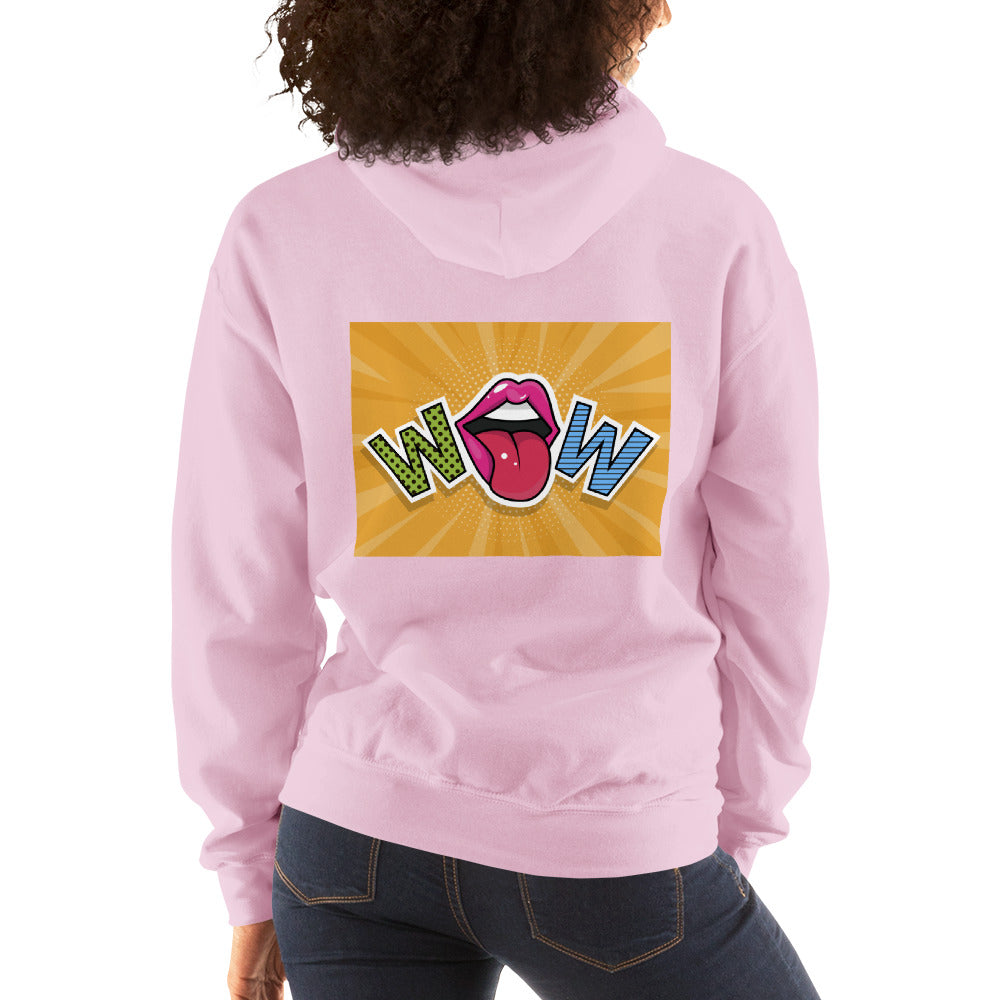 Unisex Hoodie with Wow design, by Vecteezy.com