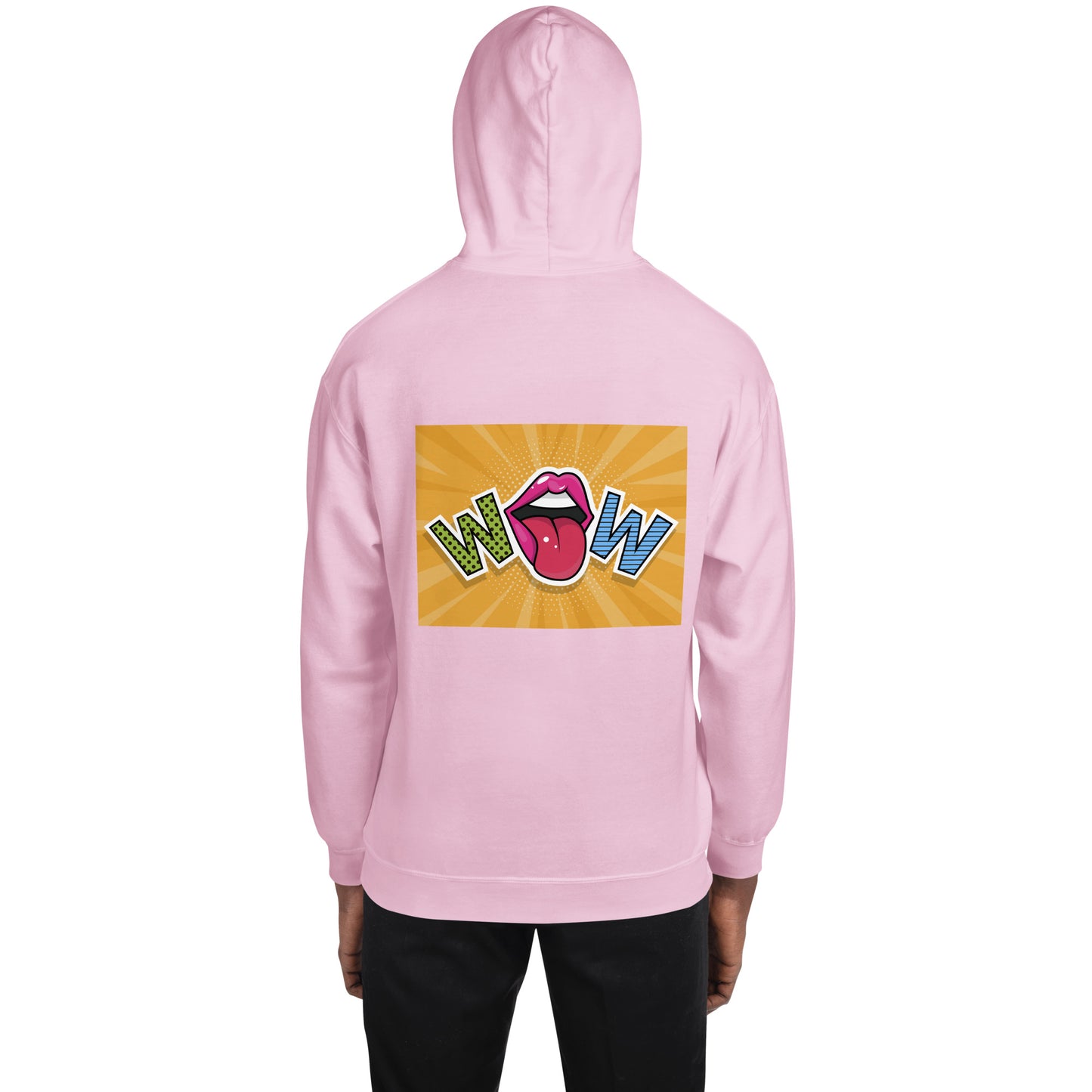 Unisex Hoodie with Wow design, by Vecteezy.com