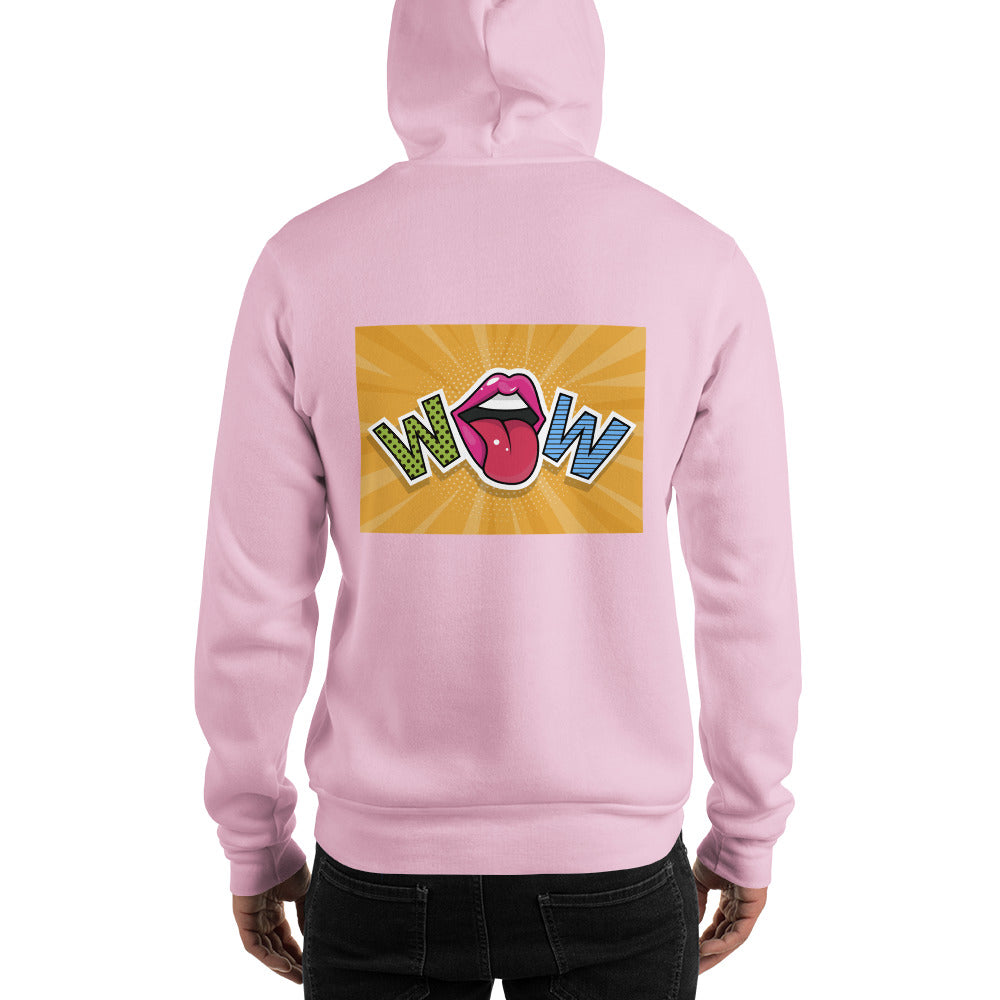 Unisex Hoodie with Wow design, by Vecteezy.com