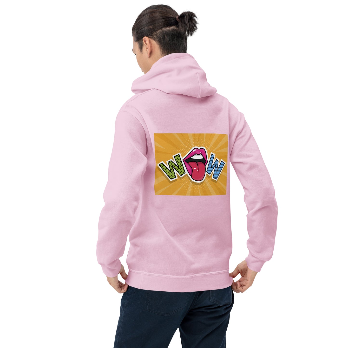 Unisex Hoodie with Wow design, by Vecteezy.com