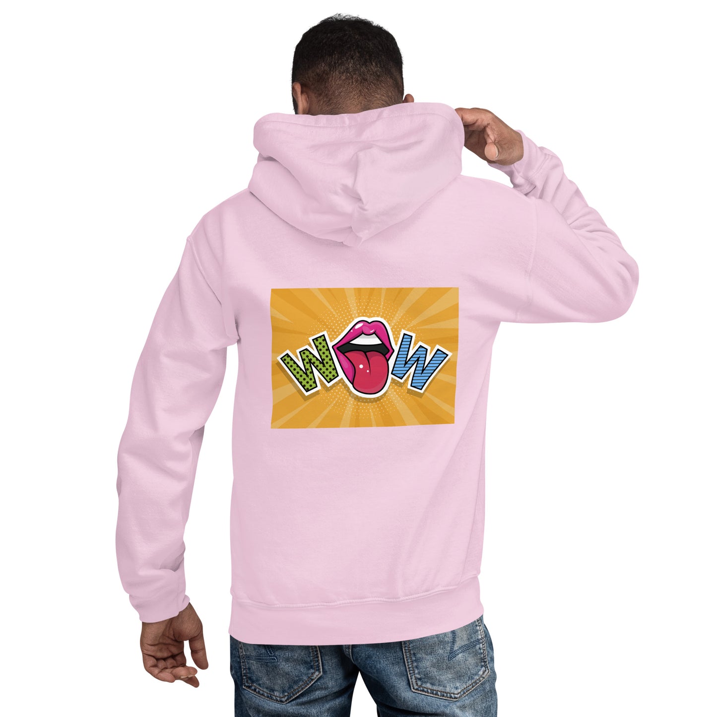 Unisex Hoodie with Wow design, by Vecteezy.com