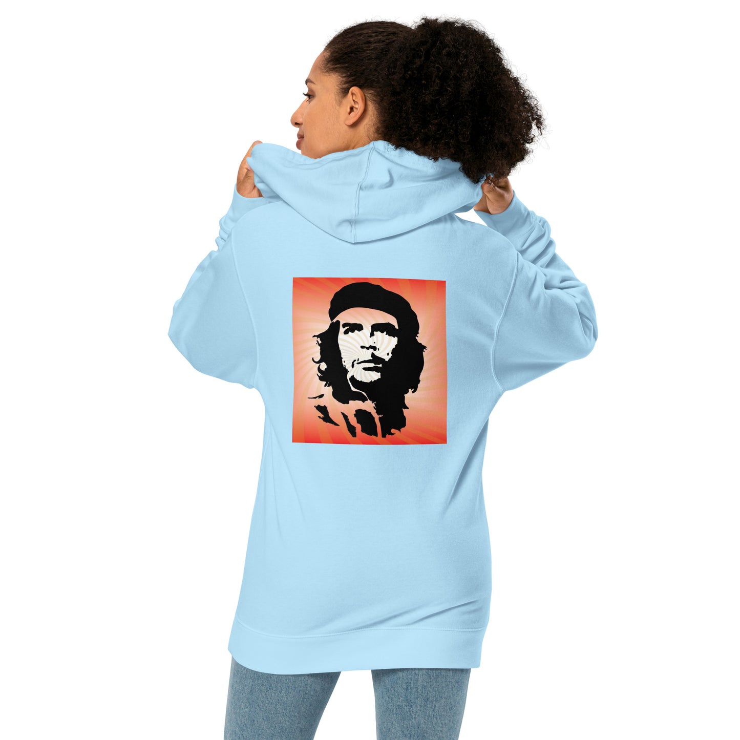 Unisex midweight hoodie with 1956 Cuban revolution design (sourced Vecteezy.com)