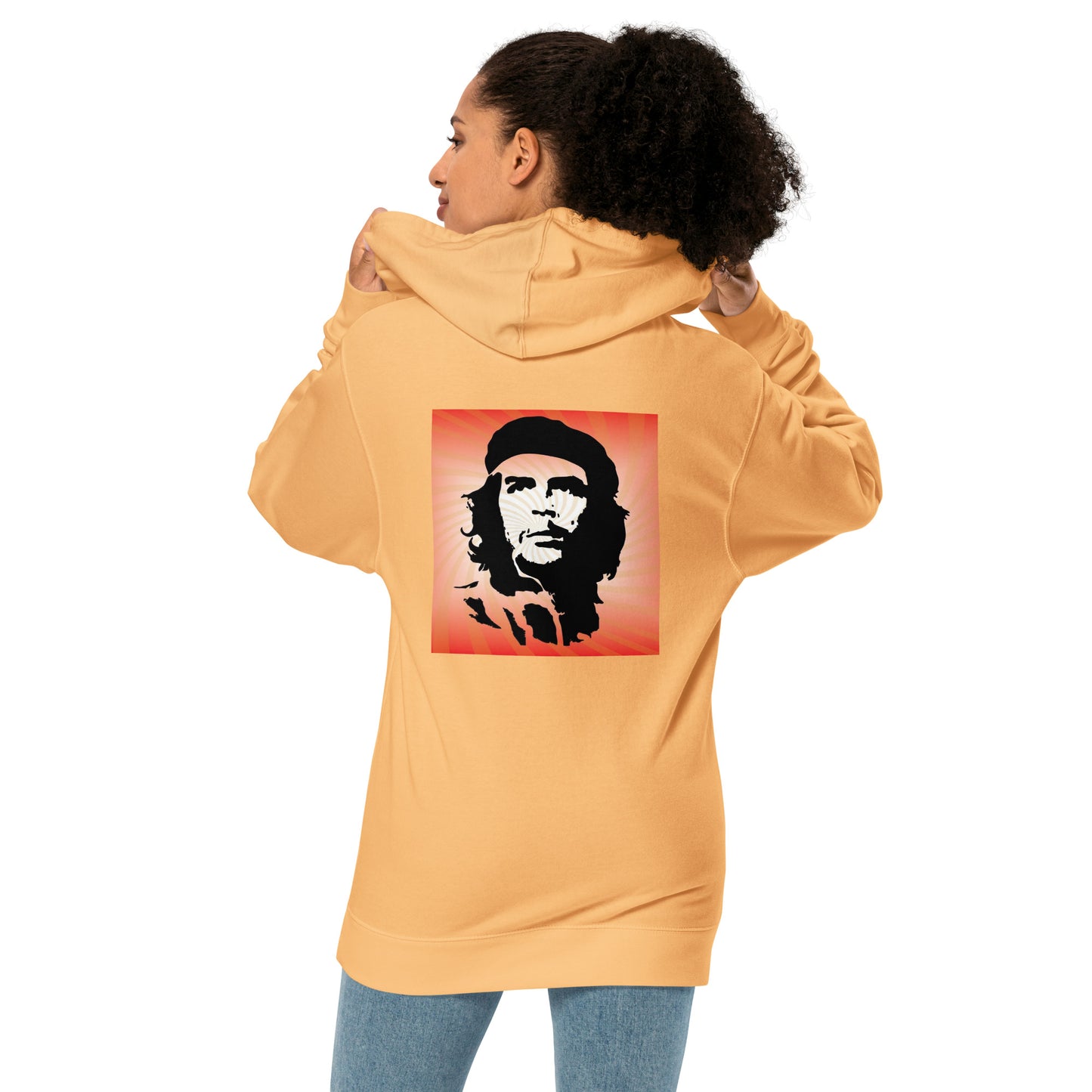 Unisex midweight hoodie with 1956 Cuban revolution design (sourced Vecteezy.com)