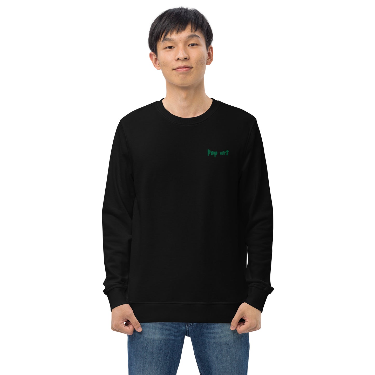 Unisex organic sweatshirt with pop art design