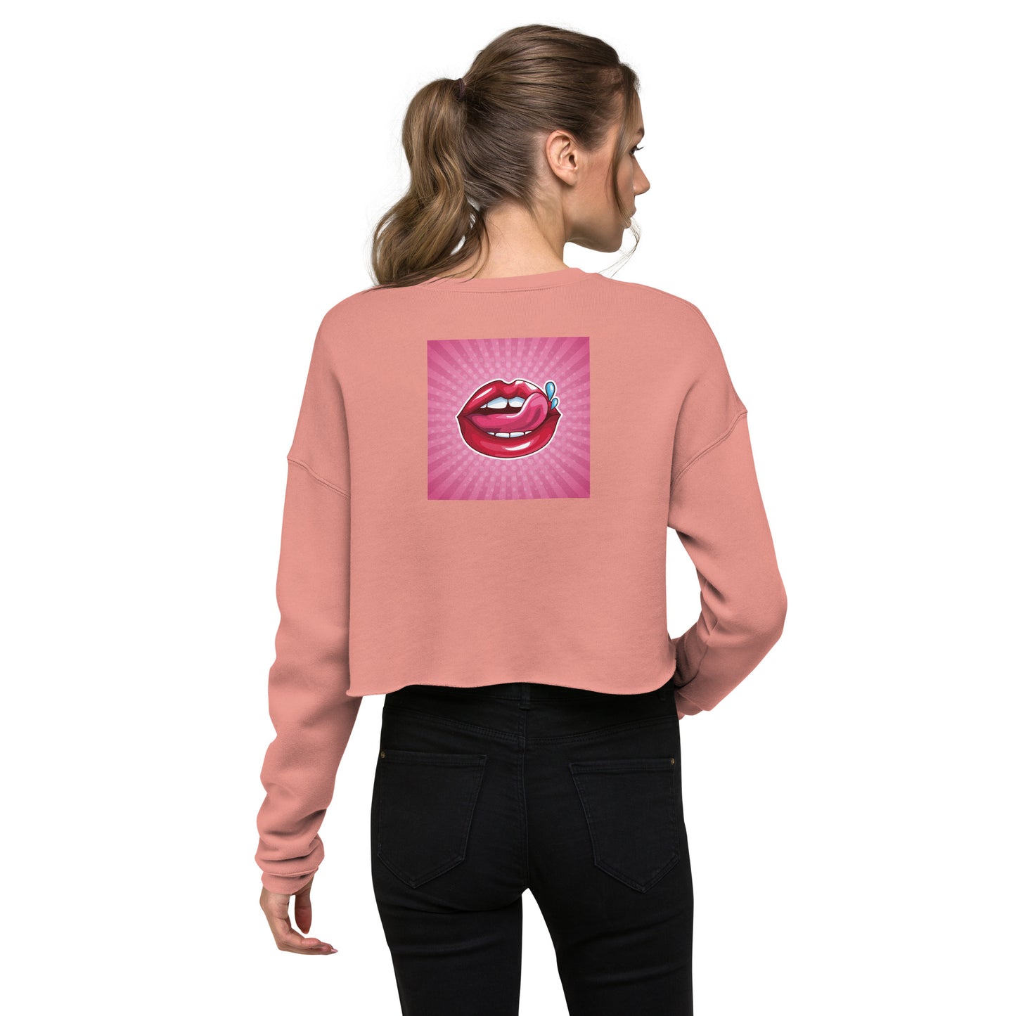 Crop Sweatshirt with Lips design (sourced Vecteezy.com)